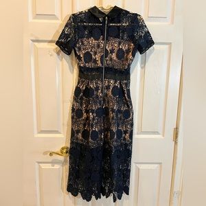 Blue eyelet dress